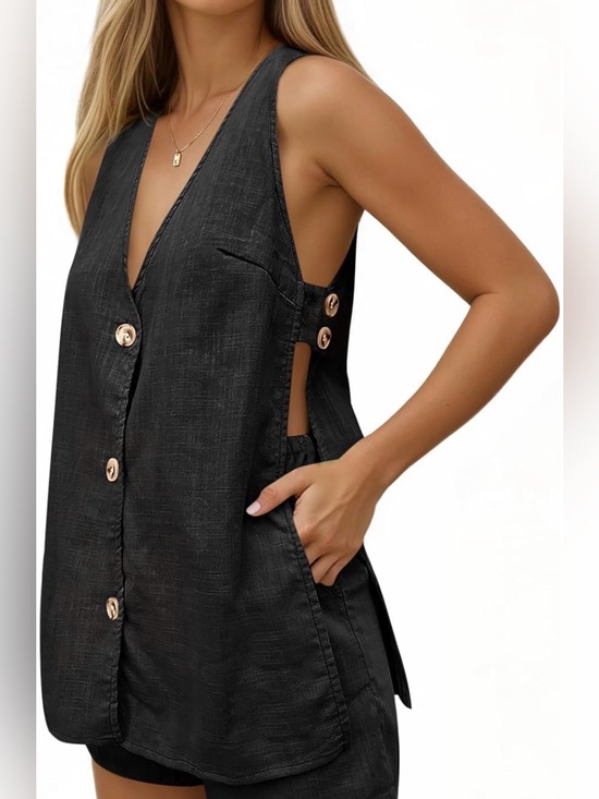 Tops - Tankaneo Womens button down tank top